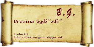 Brezina Győző névjegykártya
